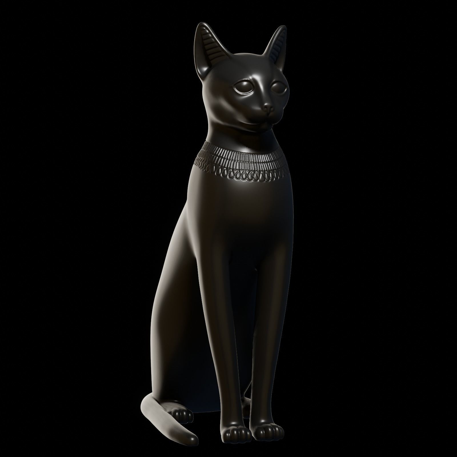 Egyptian cat Bastet goddess 3D print model_6