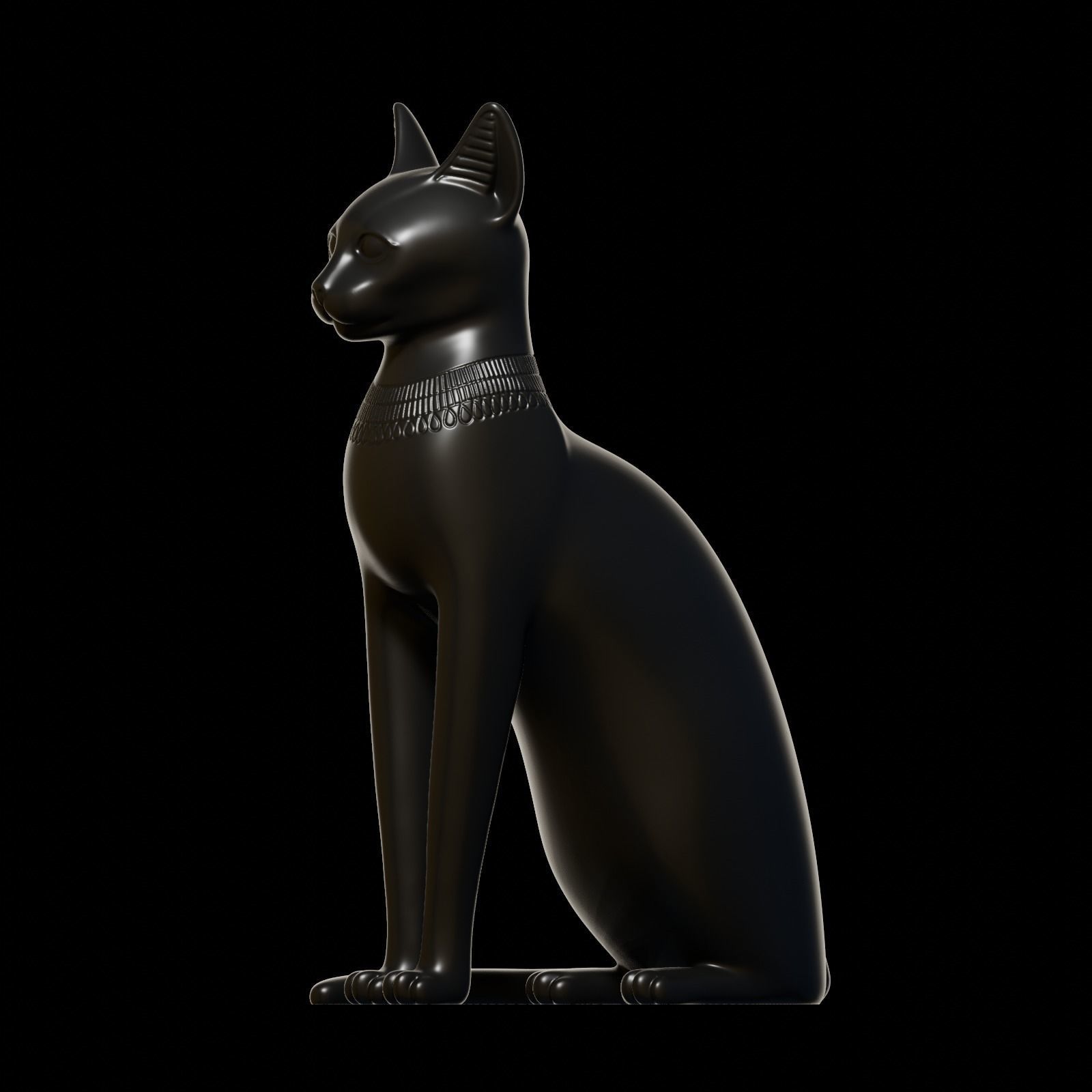 Egyptian cat Bastet goddess 3D print model_11