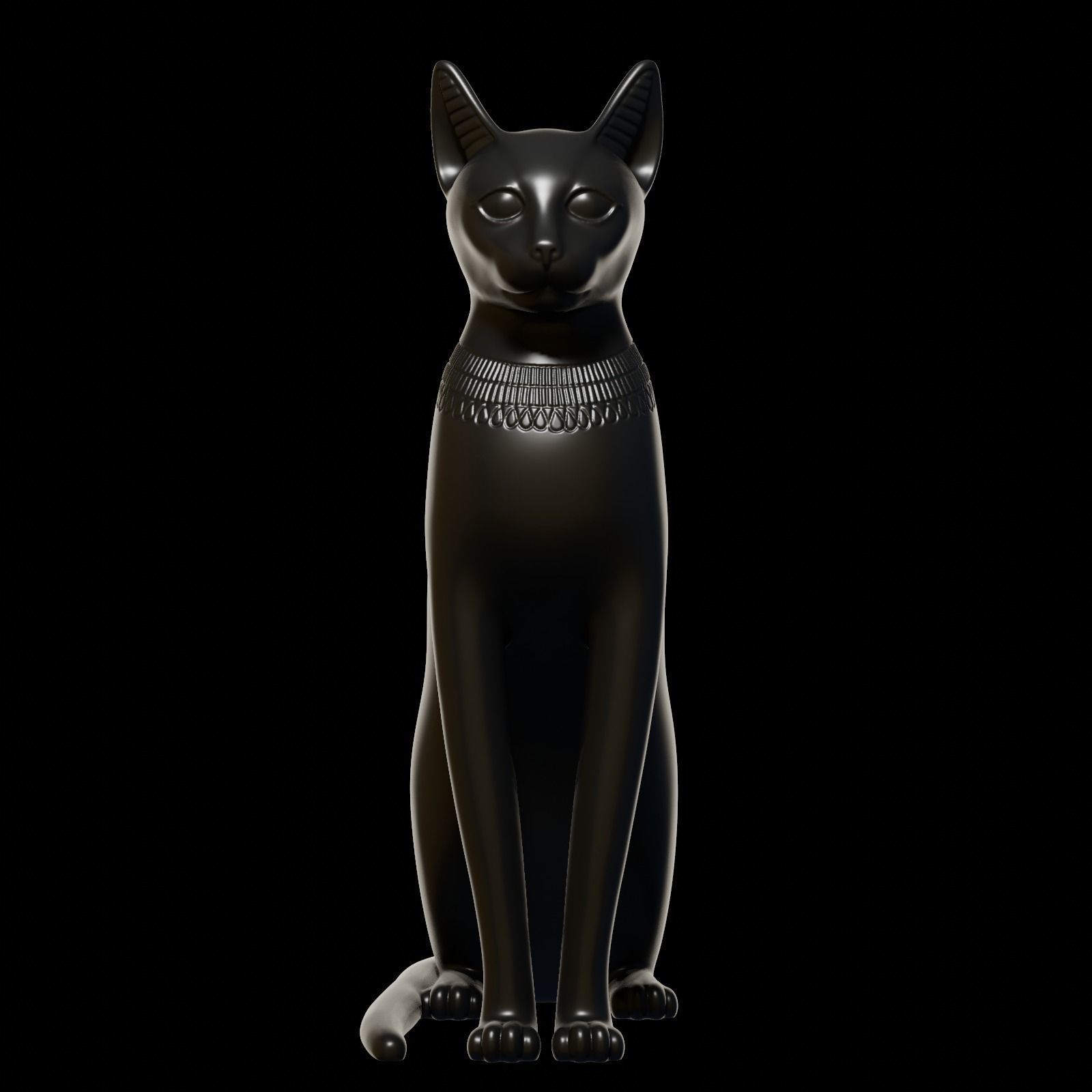Egyptian cat Bastet goddess 3D print model_1