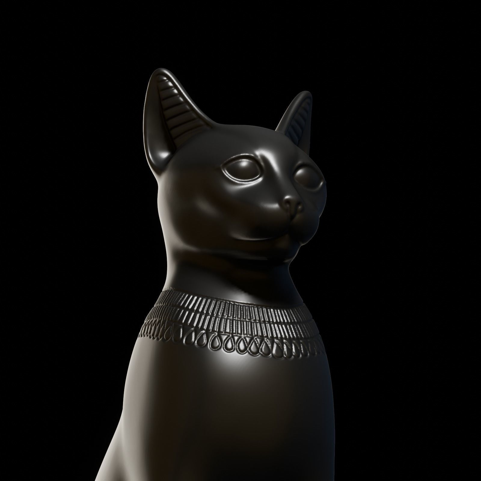 Egyptian cat Bastet goddess 3D print model_3