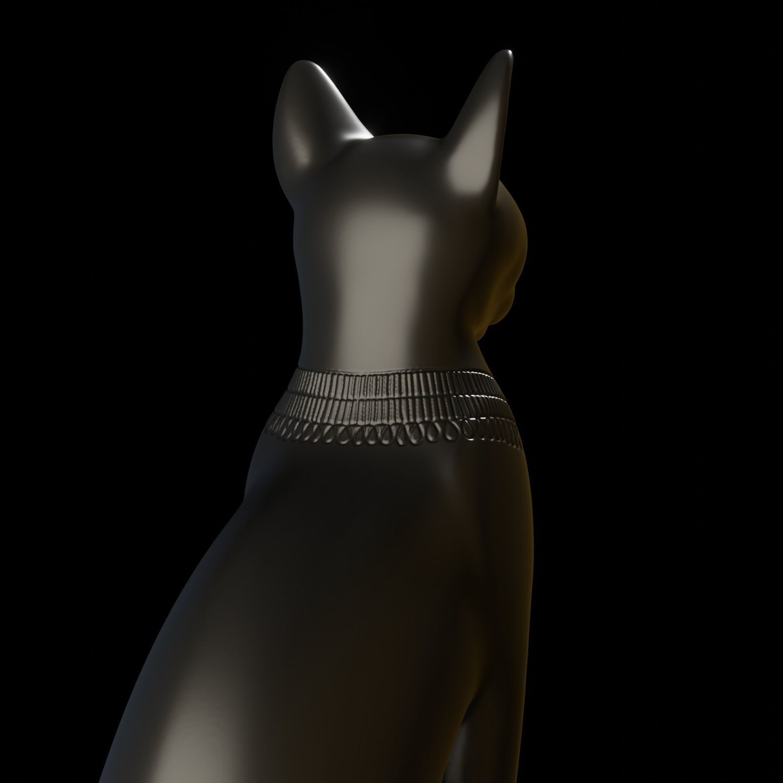 Egyptian cat Bastet goddess 3D print model_7