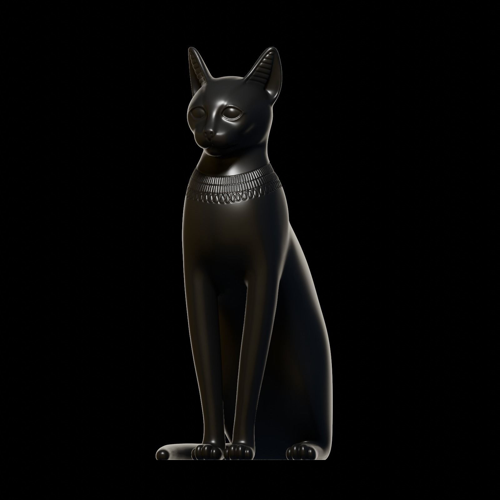 Egyptian cat Bastet goddess 3D print model_9