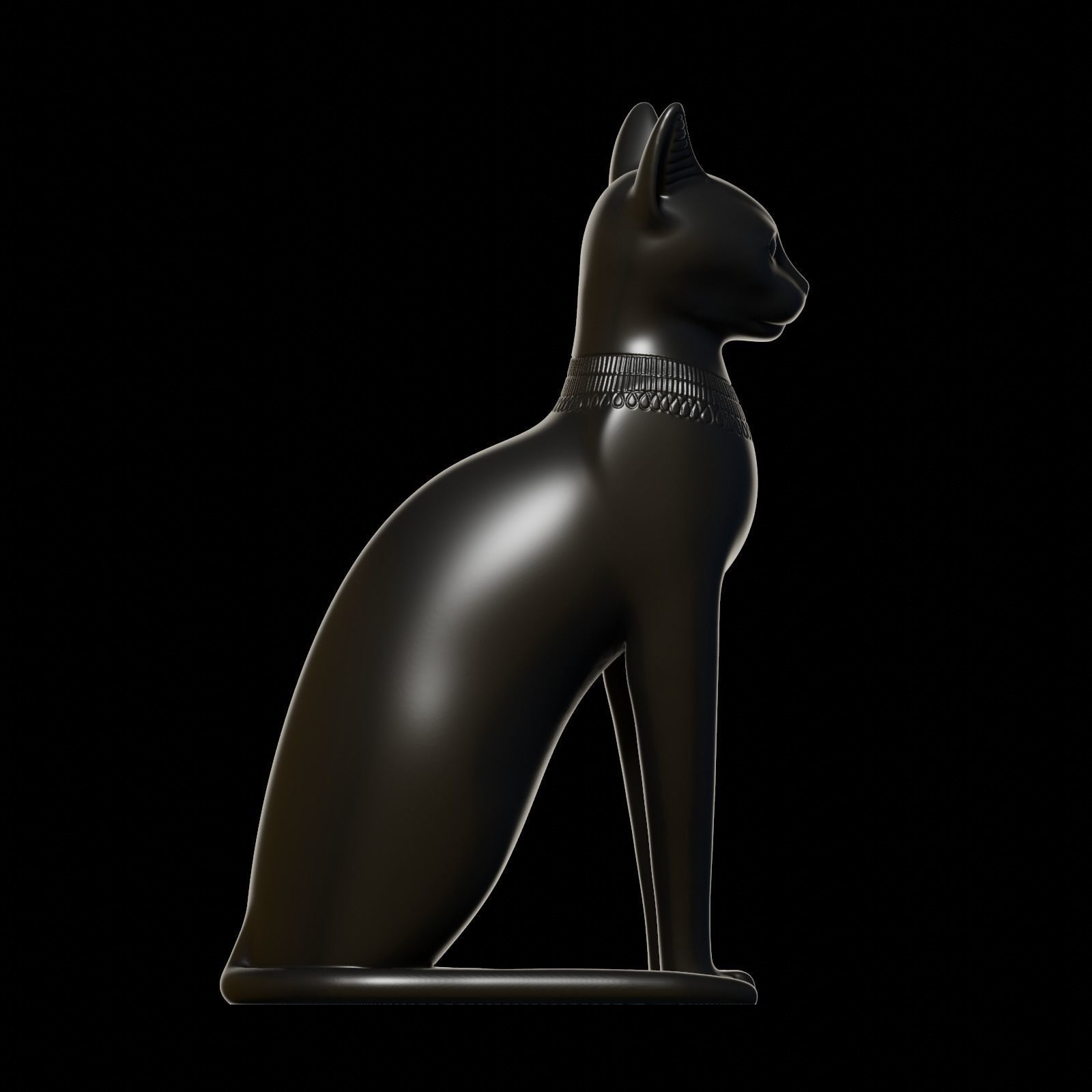Egyptian cat Bastet goddess 3D print model_21