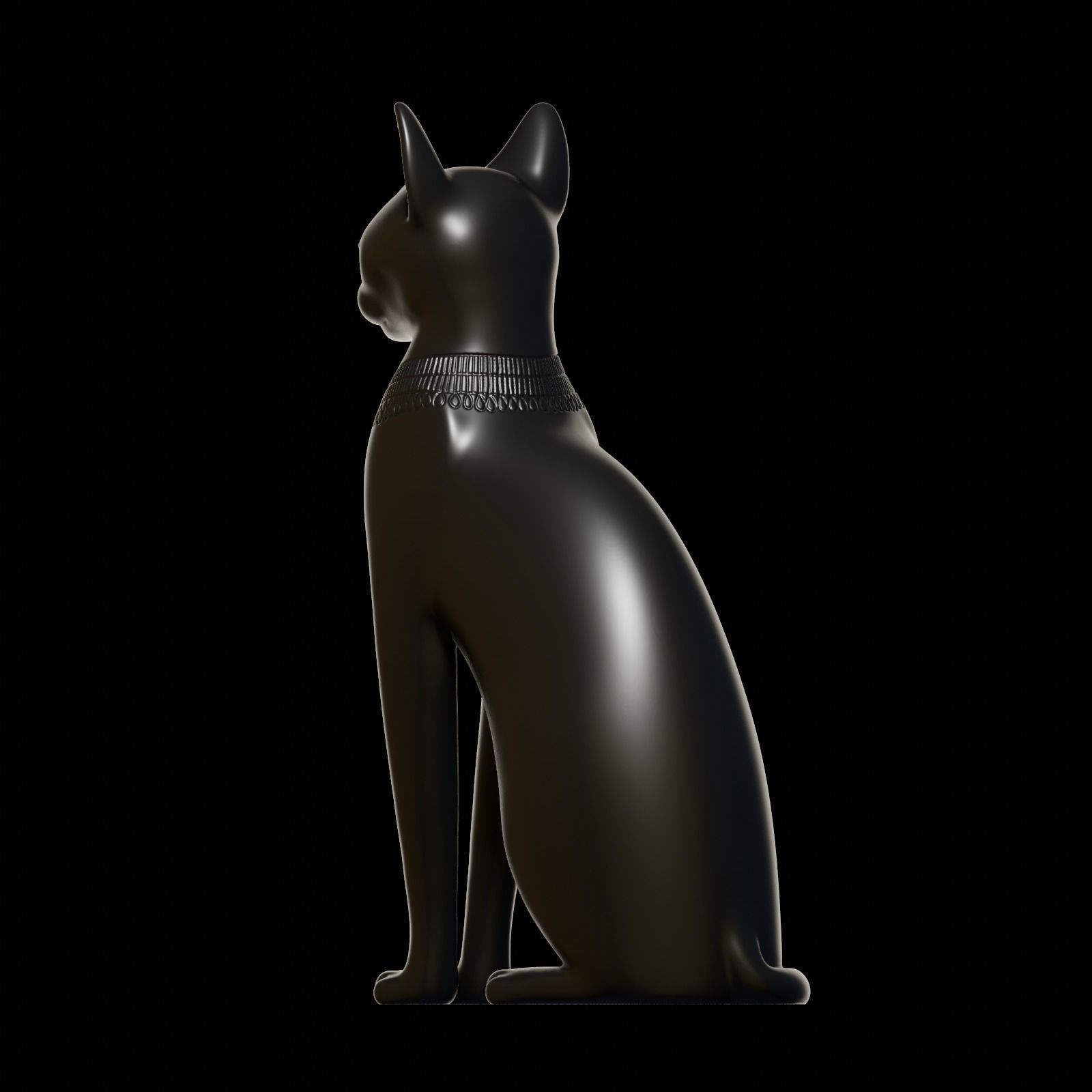 Egyptian cat Bastet goddess 3D print model_15