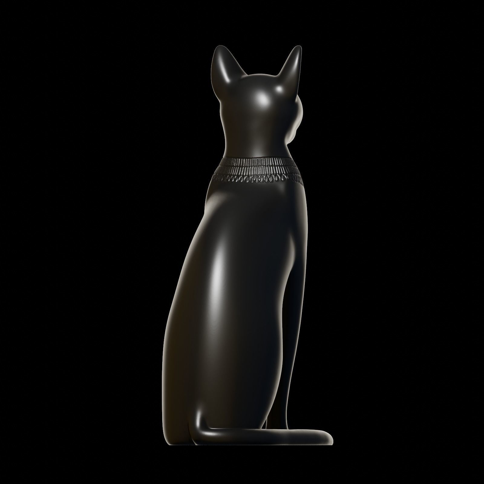 Egyptian cat Bastet goddess 3D print model_18