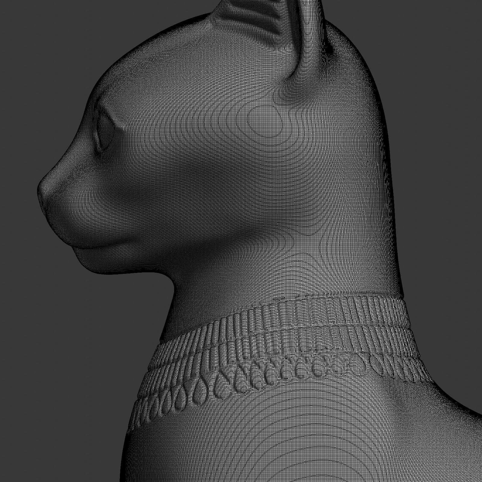 Egyptian cat Bastet goddess 3D print model_31