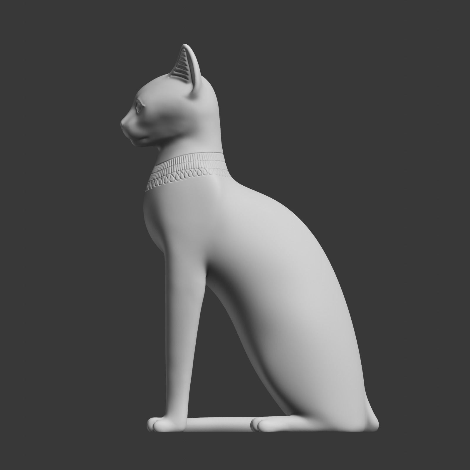 Egyptian cat Bastet goddess 3D print model_28