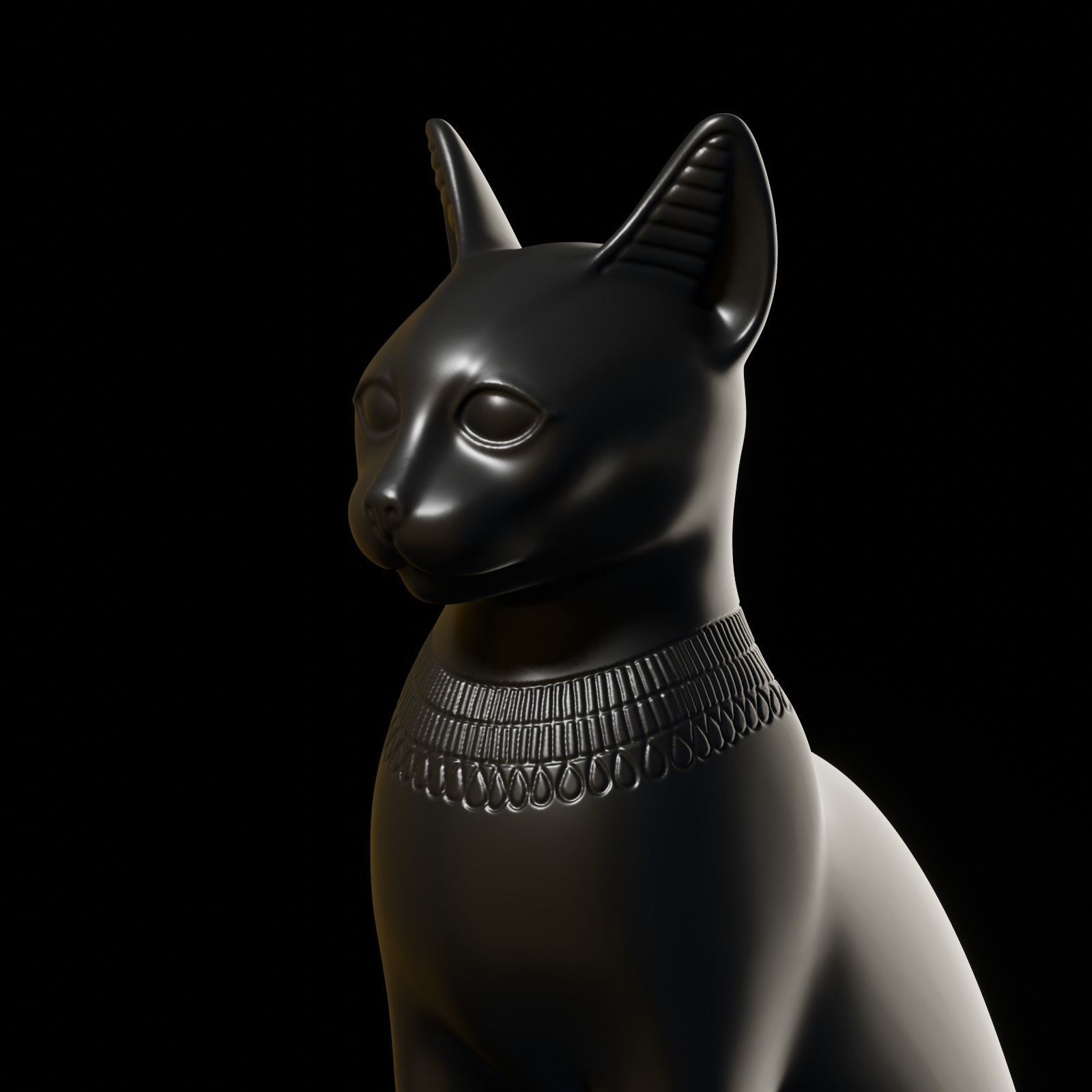 Egyptian cat Bastet goddess 3D print model_2