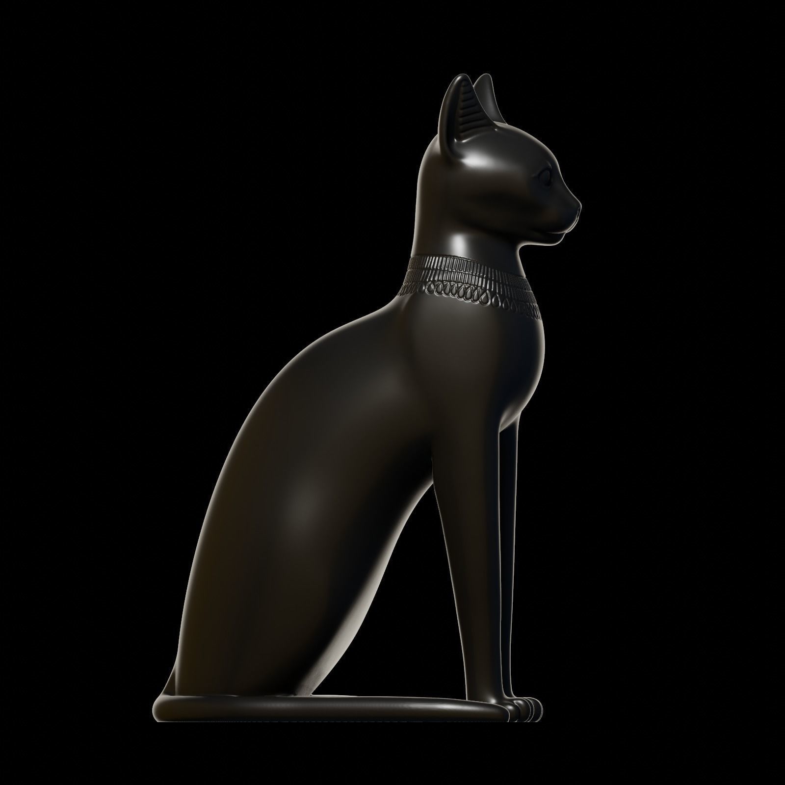 Egyptian cat Bastet goddess 3D print model_22
