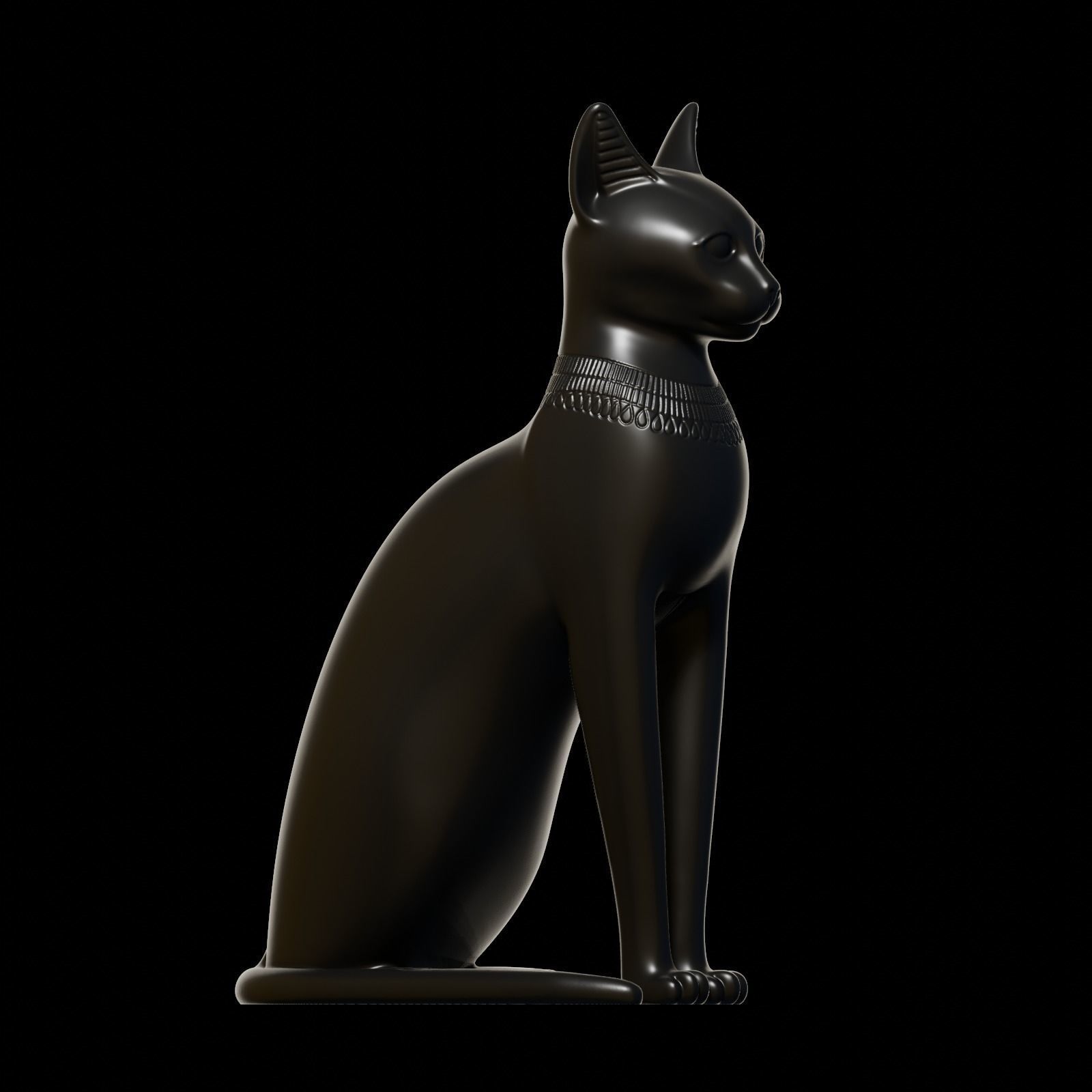 Egyptian cat Bastet goddess 3D print model_23