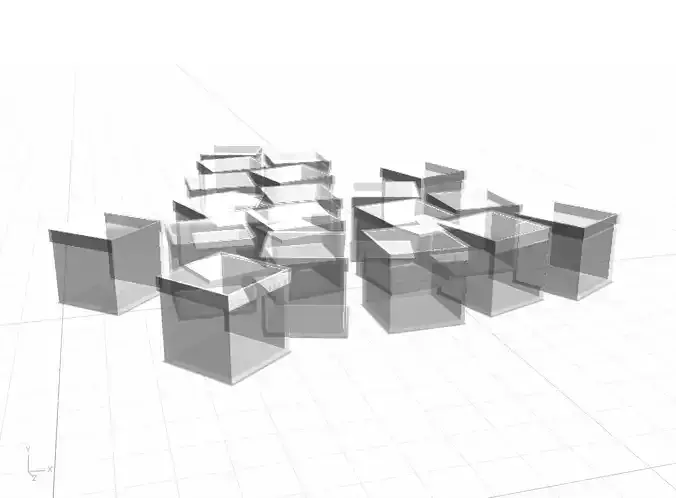 glass boxes 3D model