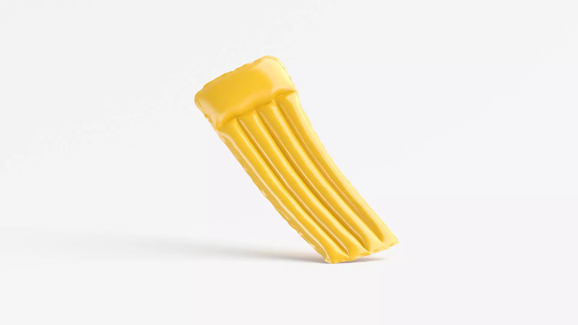 Yellow Inflatable Swim Mattress - air float swimming pool Low-poly 3D model_0