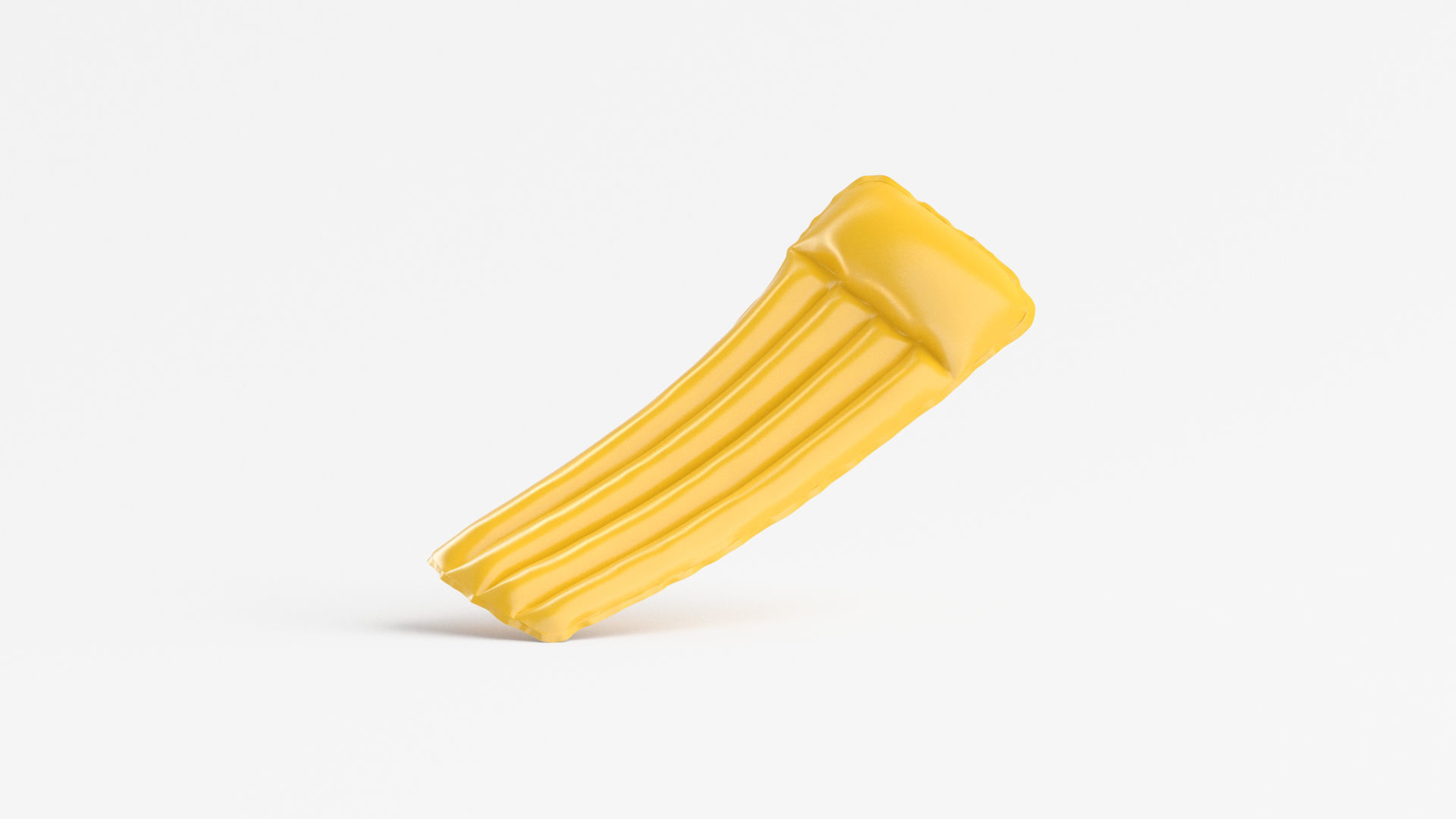 Yellow Inflatable Swim Mattress - air float swimming pool Low-poly 3D model_1