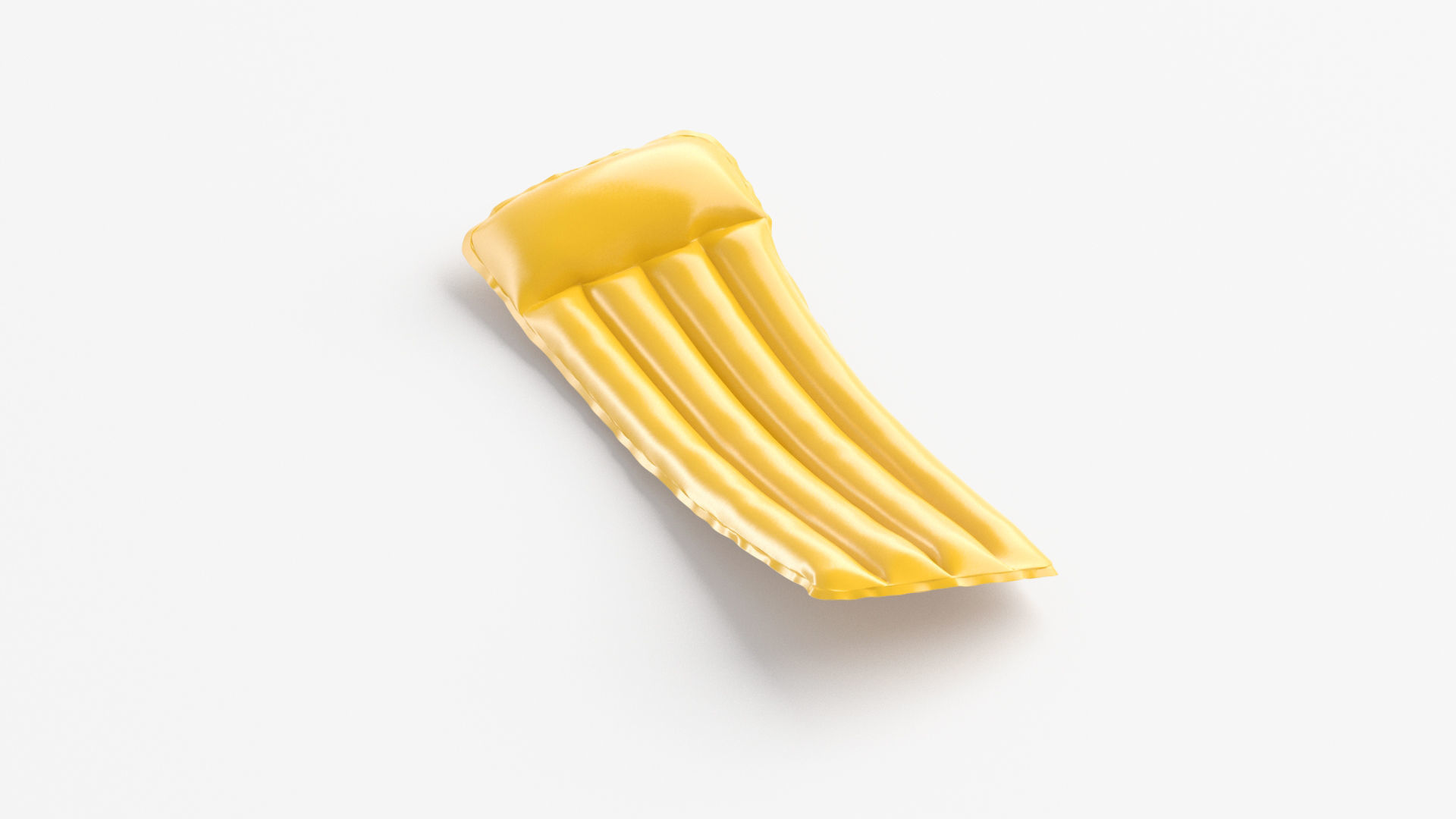 Yellow Inflatable Swim Mattress - air float swimming pool Low-poly 3D model_2