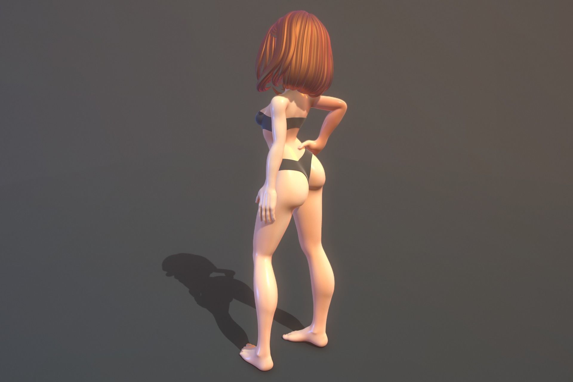 Female Cartoon Fully Rigged 3D Character 3D model_9