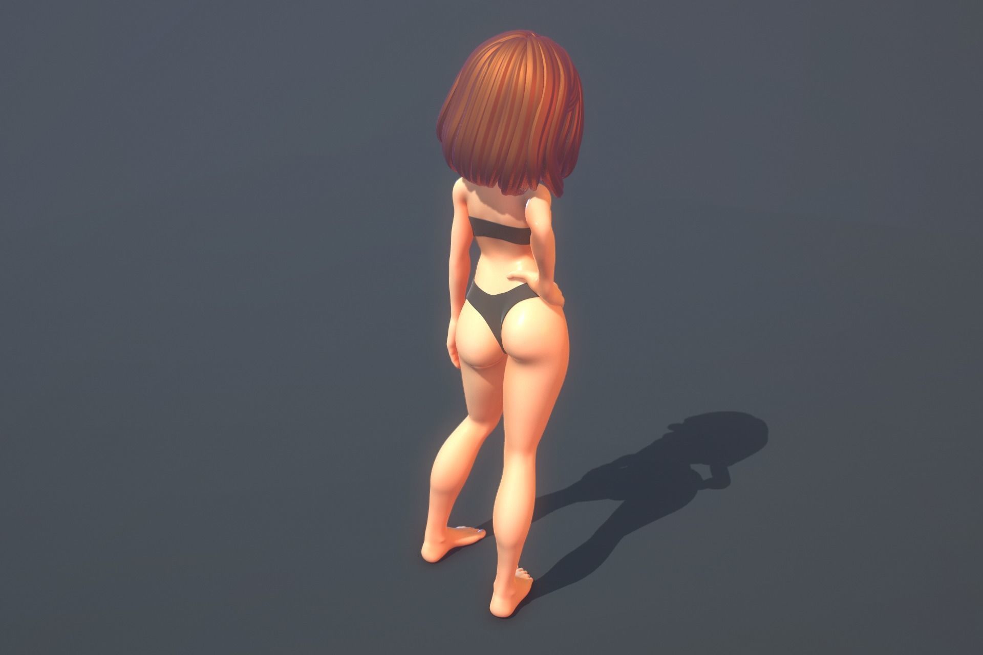 Female Cartoon Fully Rigged 3D Character 3D model_8