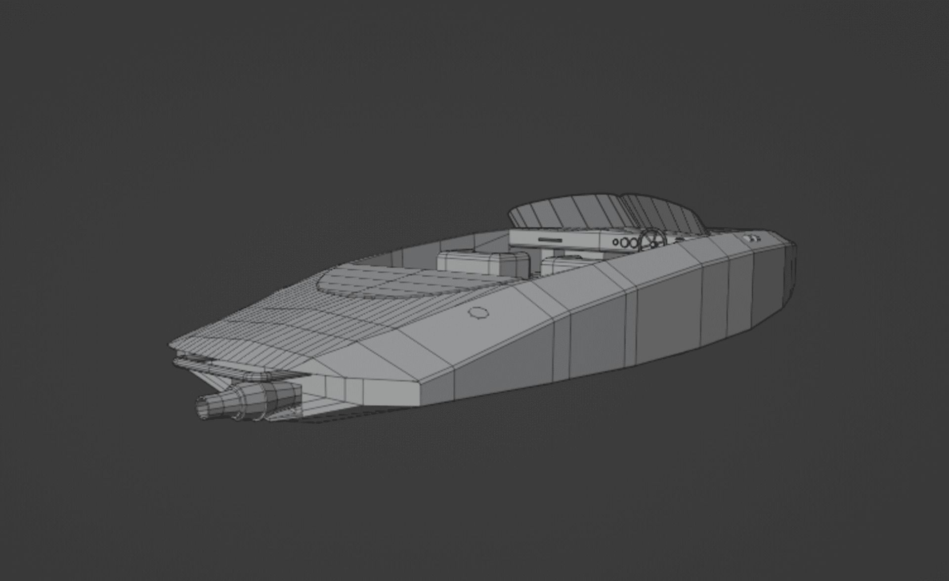 Low Poly Speed Boats Low-poly 3D model_9