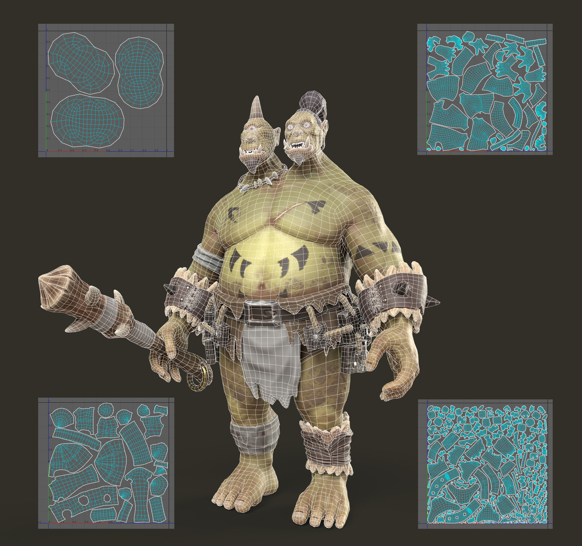 Fantasy Characters Pack Orc Ogre and Goblin 3D Model Collection_16