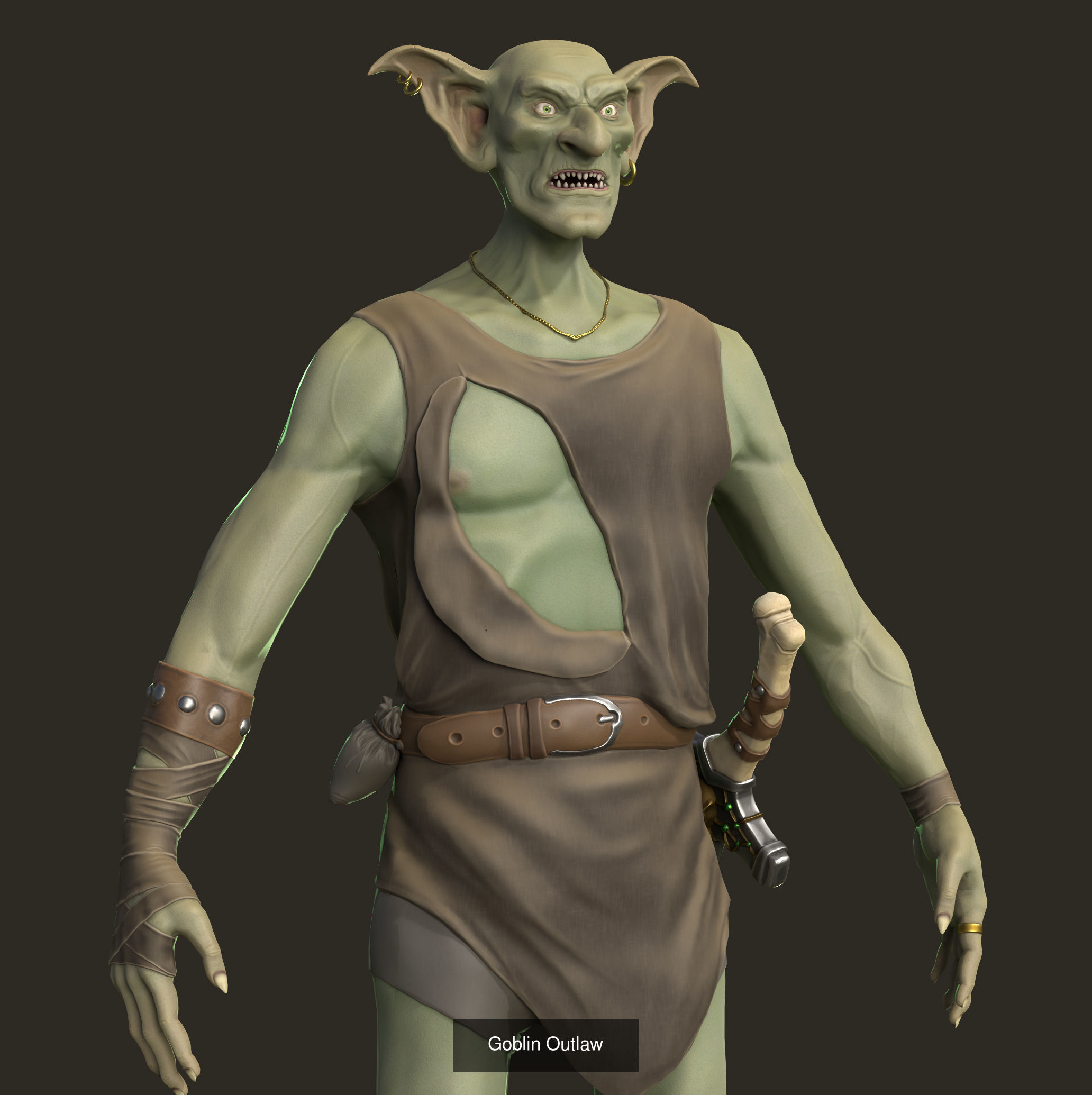 Fantasy Characters Pack Orc Ogre and Goblin 3D Model Collection_11