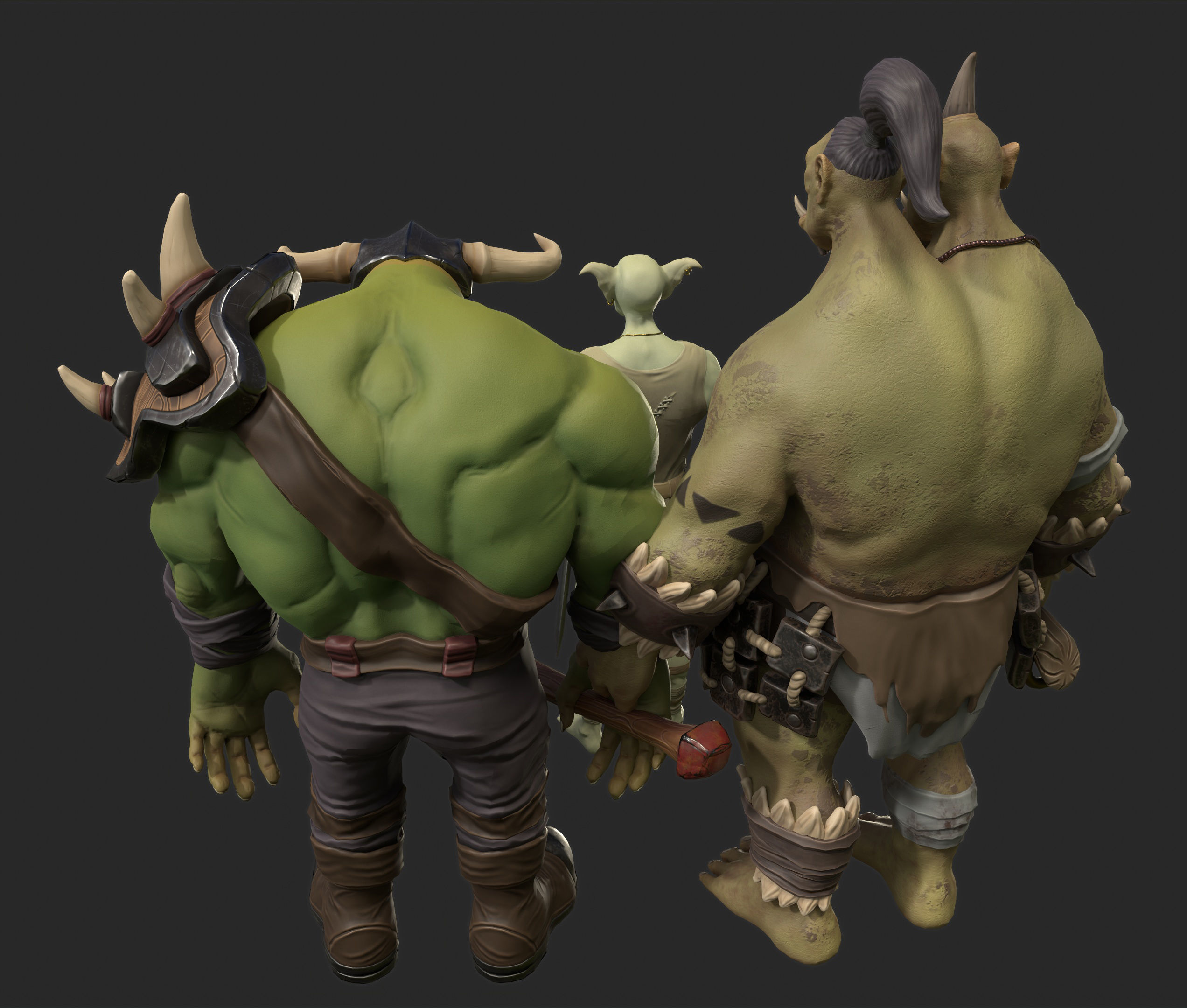 Fantasy Characters Pack Orc Ogre and Goblin 3D Model Collection_5