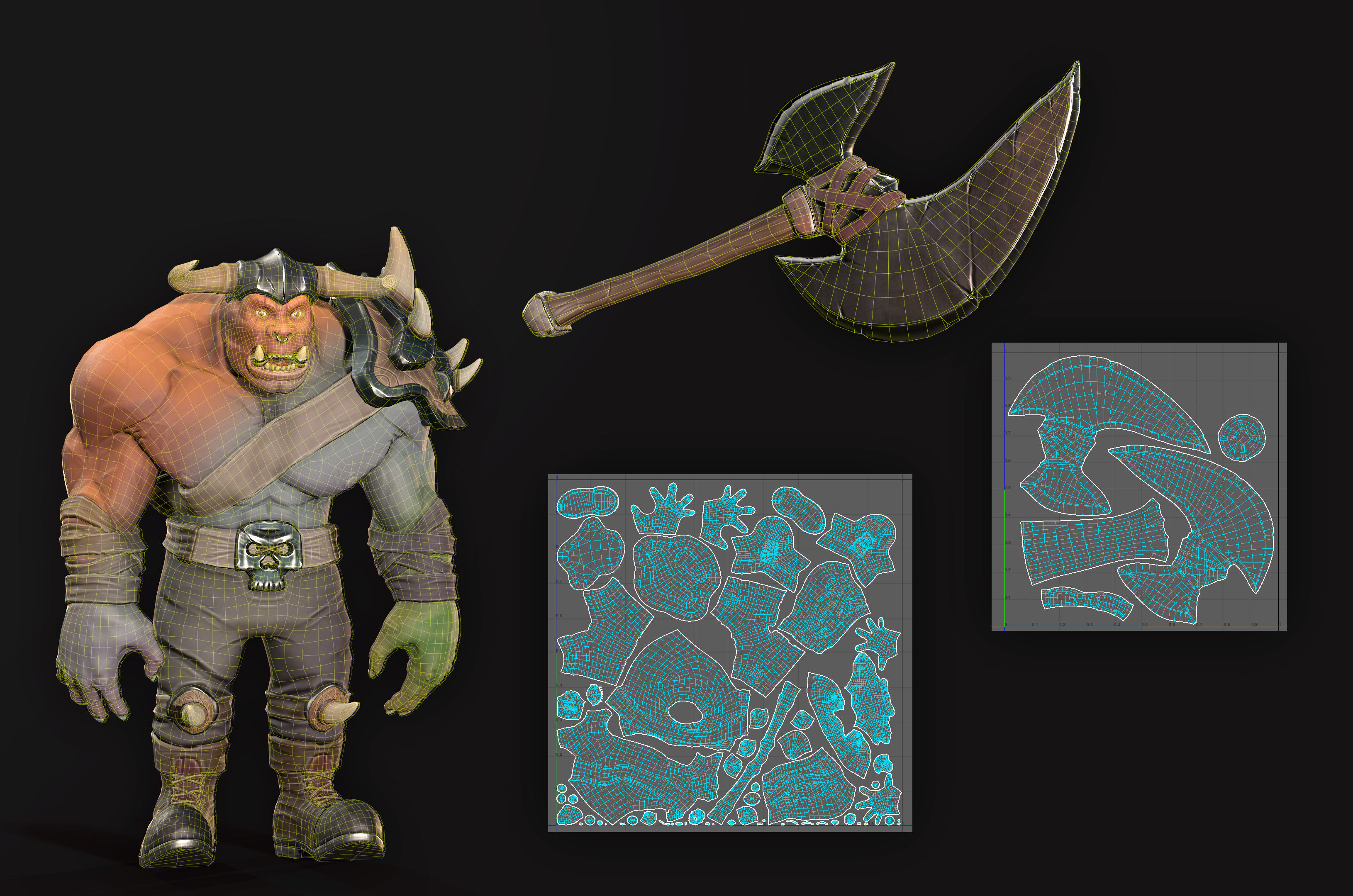 Fantasy Characters Pack Orc Ogre and Goblin 3D Model Collection_14