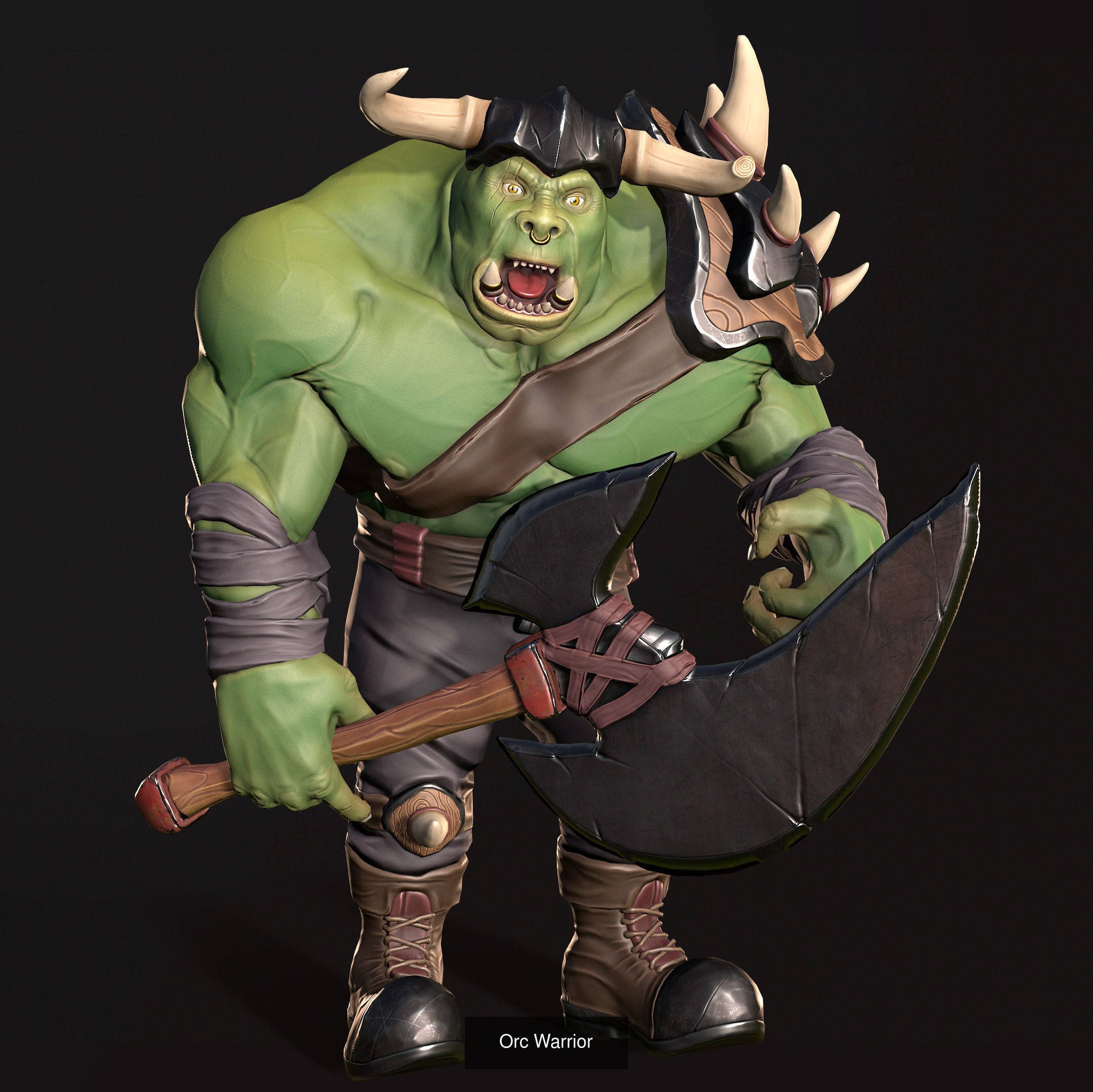Fantasy Characters Pack Orc Ogre and Goblin 3D Model Collection_8