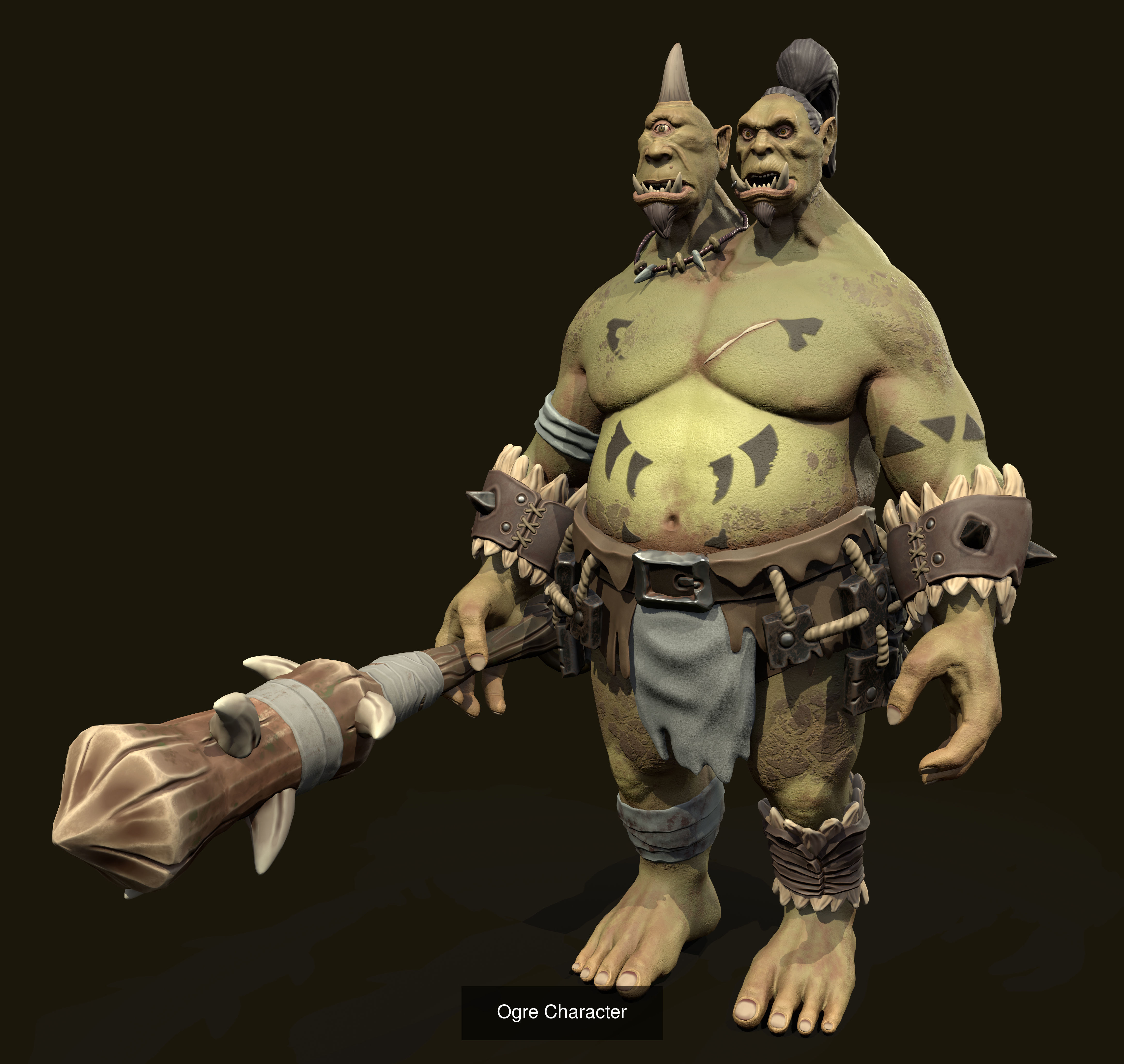 Fantasy Characters Pack Orc Ogre and Goblin 3D Model Collection_10