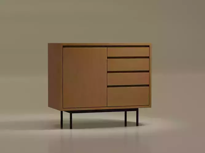 Low-Poly Vintage Sideboard