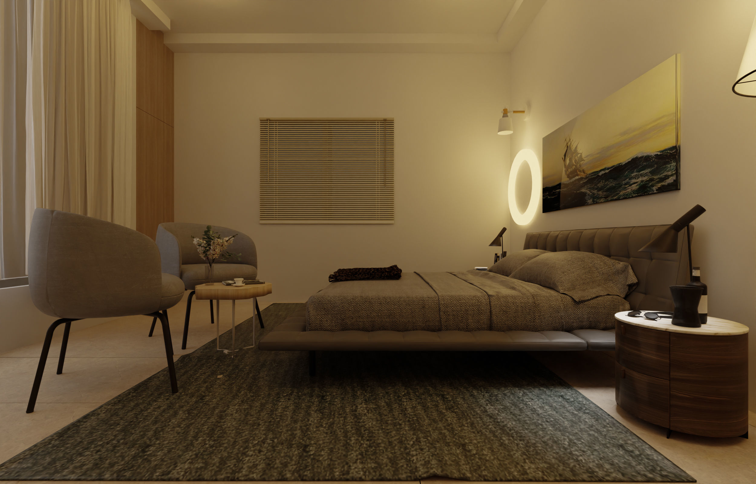 BEDROOM I INTERIOR I DESIGN I 3D MODELLING I 3D RENDERING 3D model_1