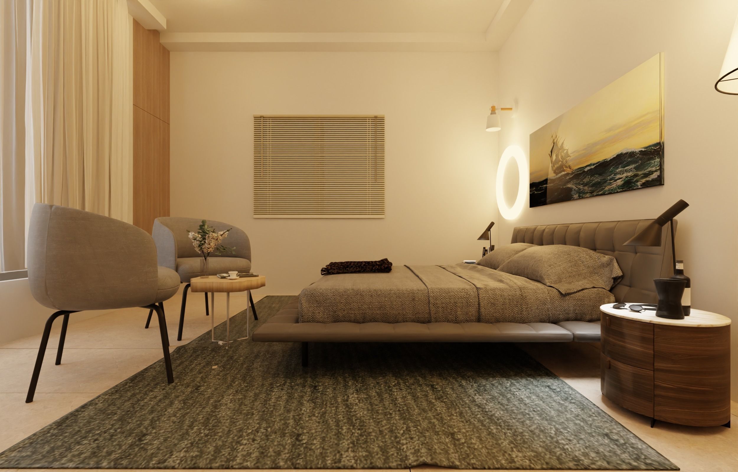 BEDROOM I INTERIOR I DESIGN I 3D MODELLING I 3D RENDERING 3D model_2