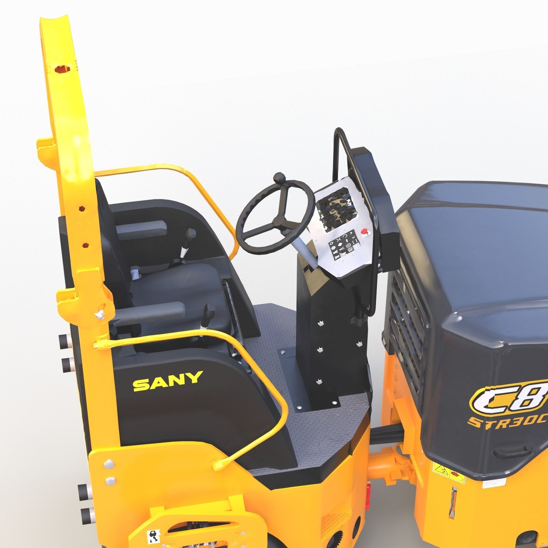 Road Roller 4 3D model_5