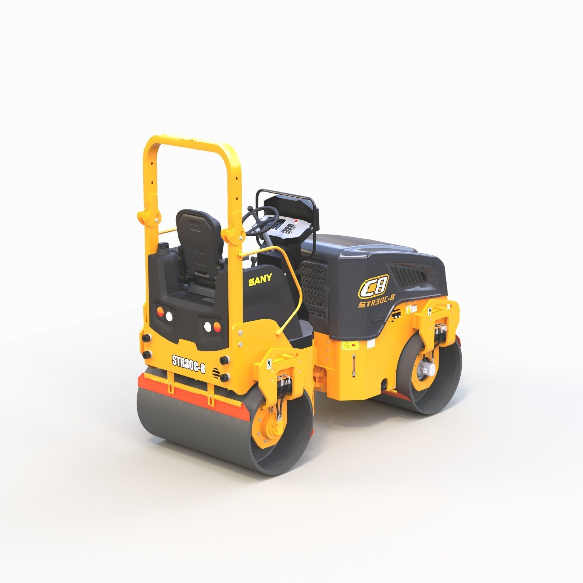 Road Roller 4 3D model_4