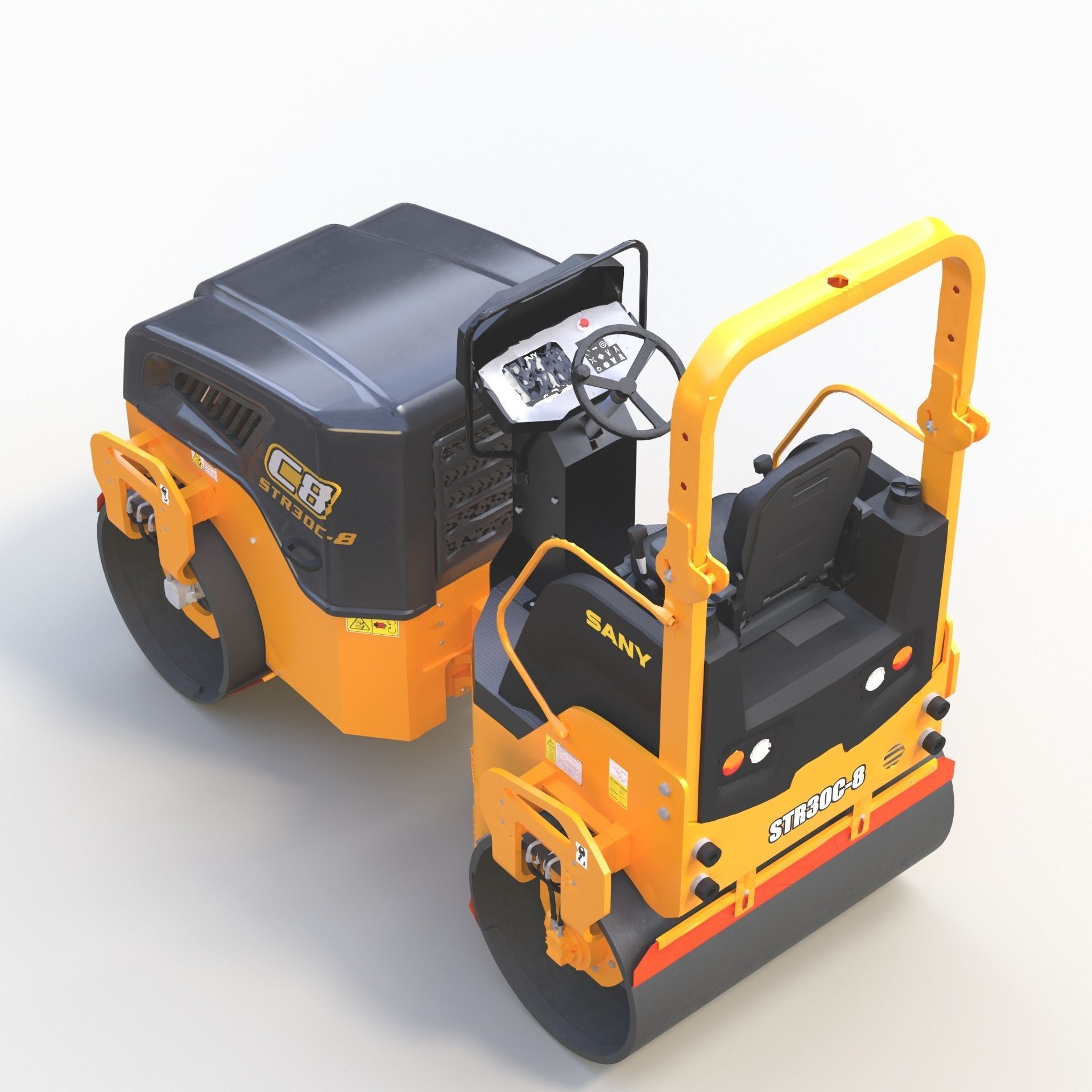 Road Roller 4 3D model_3