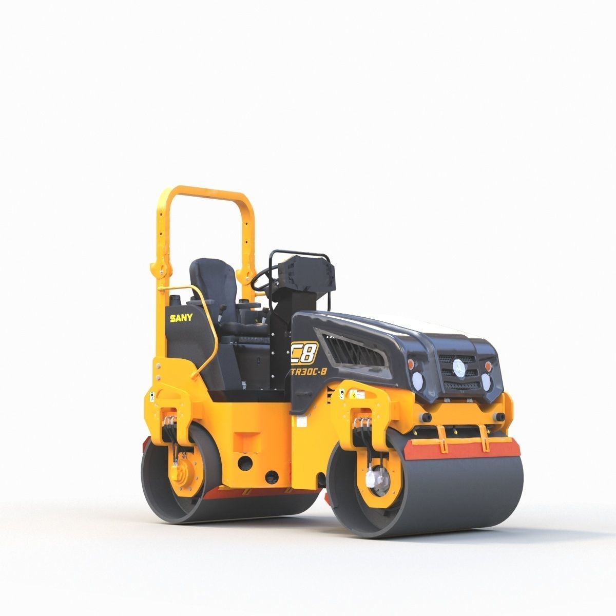 Road Roller 4 3D model_11