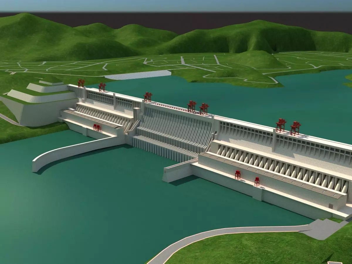 Three Gorges Hydroelectric Power Station 3D model