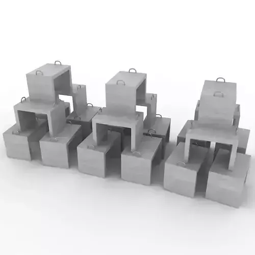 Stack Of Concrete Blocks 3D model