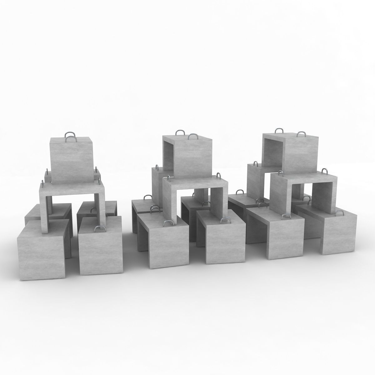 Stack Of Concrete Blocks 3D model | CGTrader