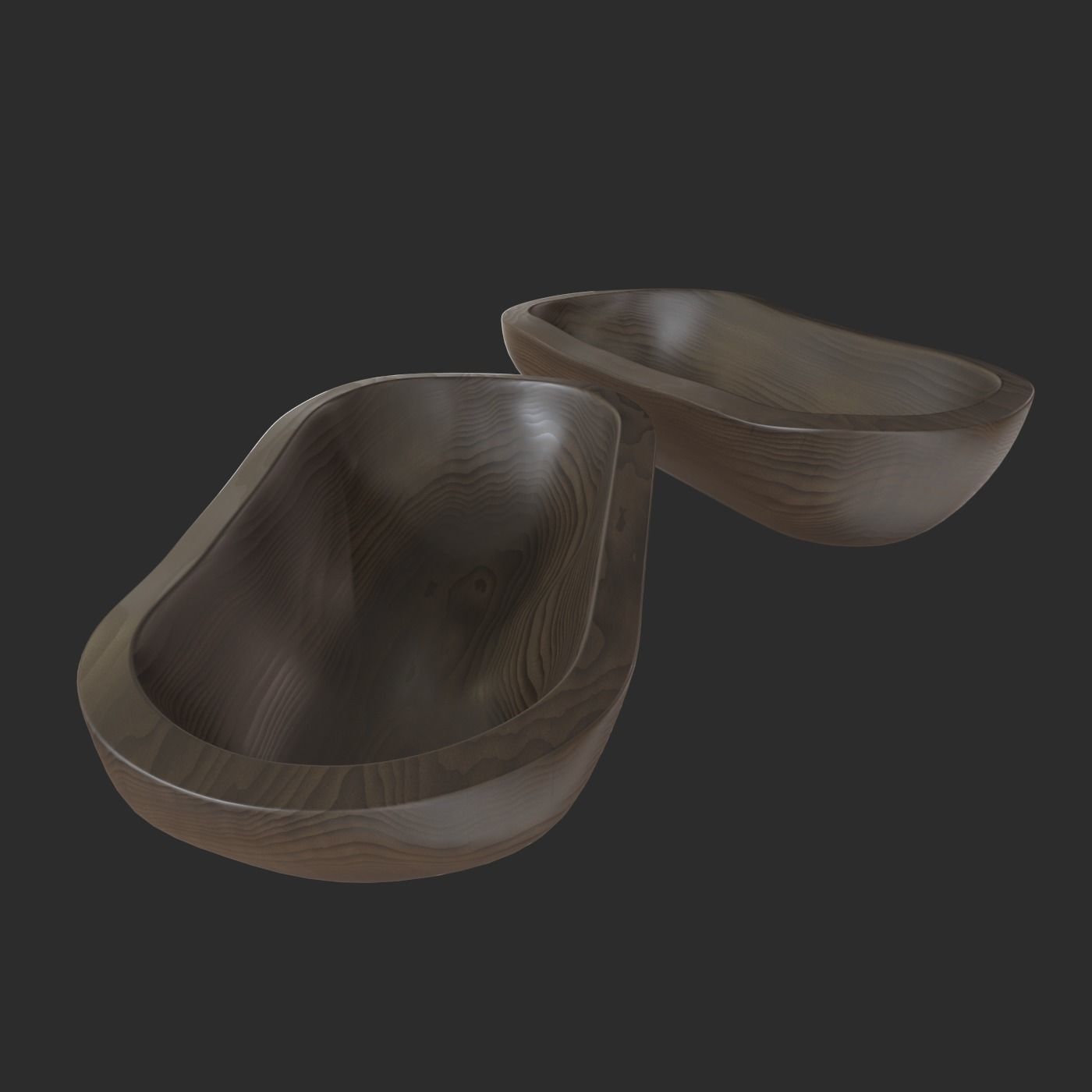 Wooden Bowl Free 3D model_3