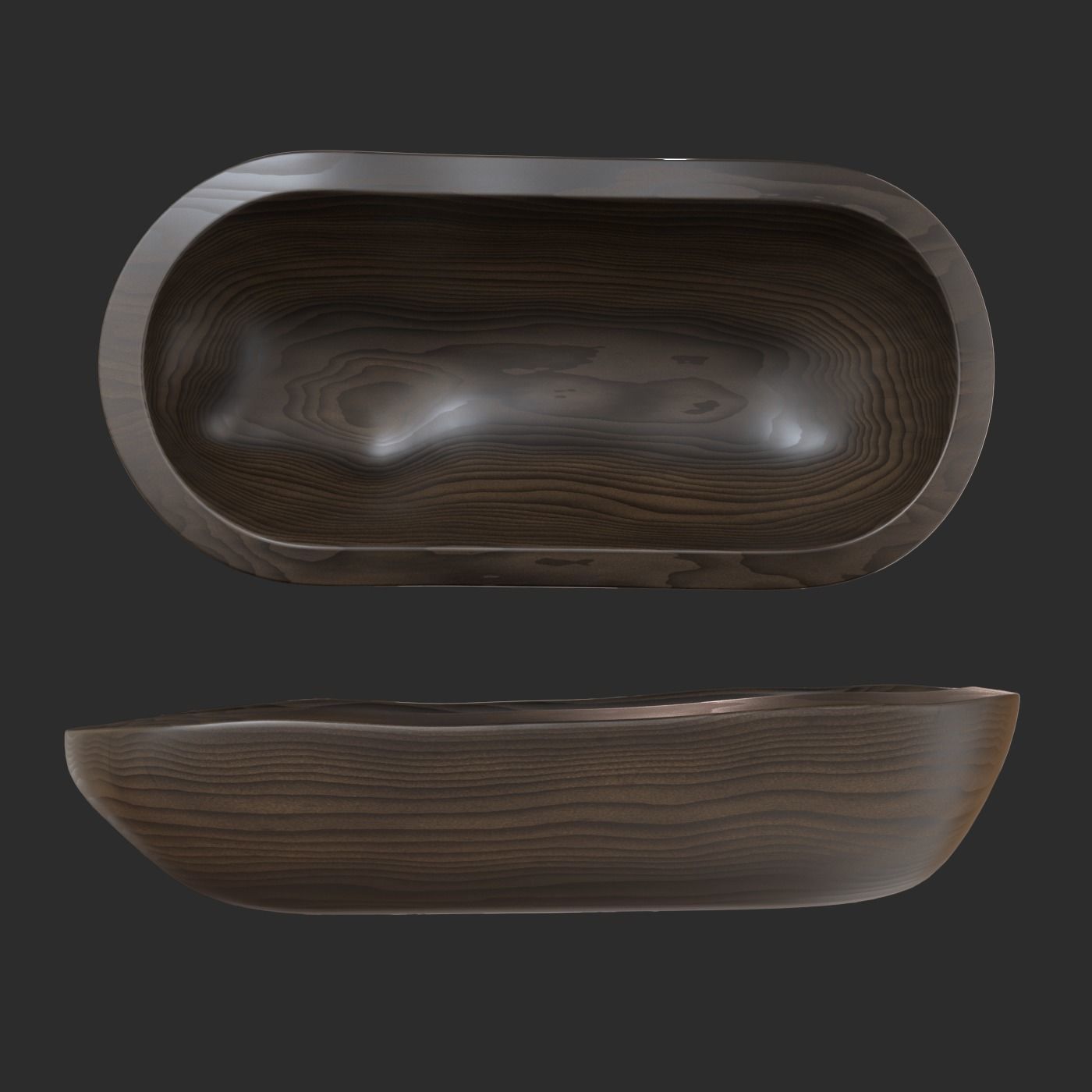 Wooden Bowl Free 3D model_5