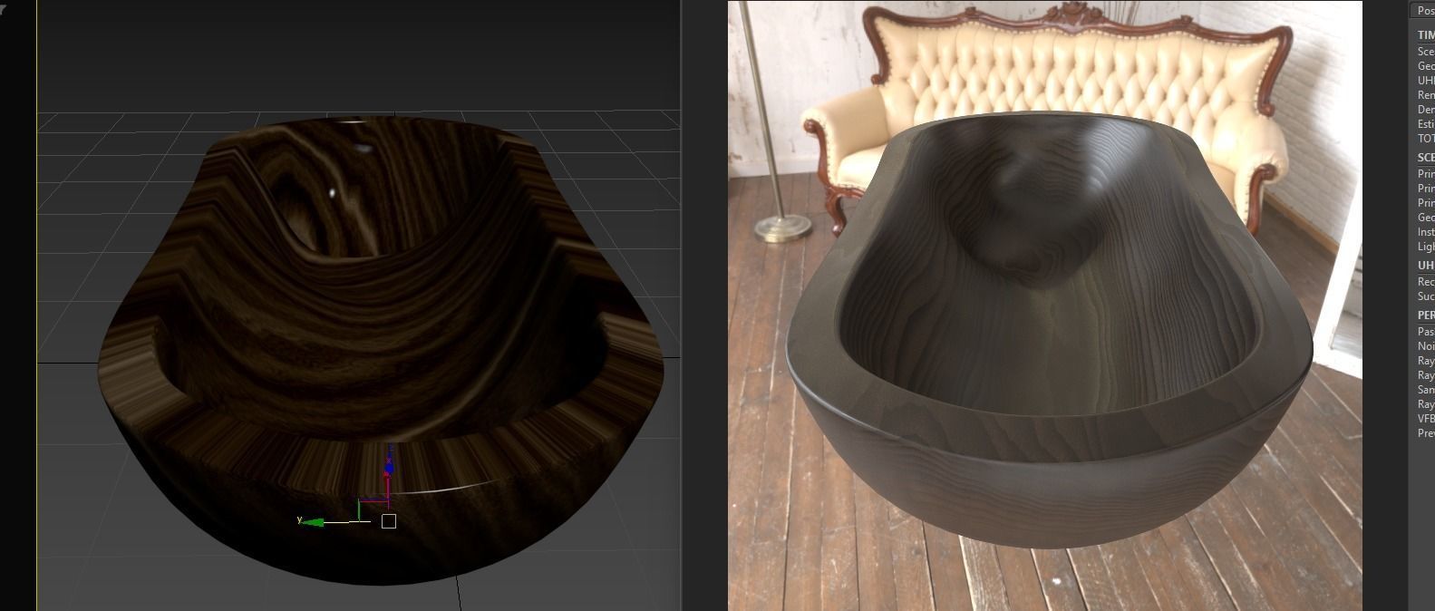 Wooden Bowl Free 3D model_6