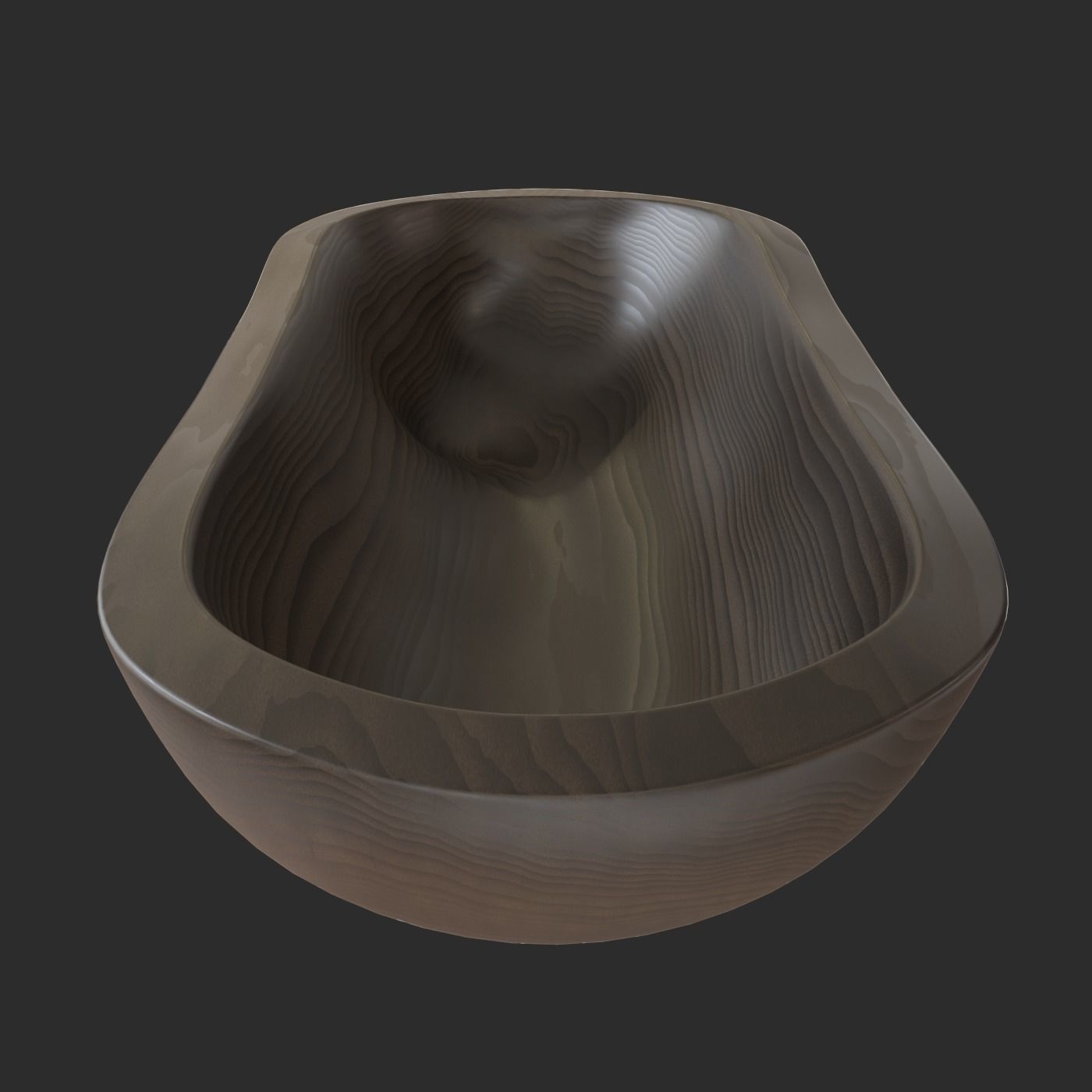 Wooden Bowl Free 3D model_2