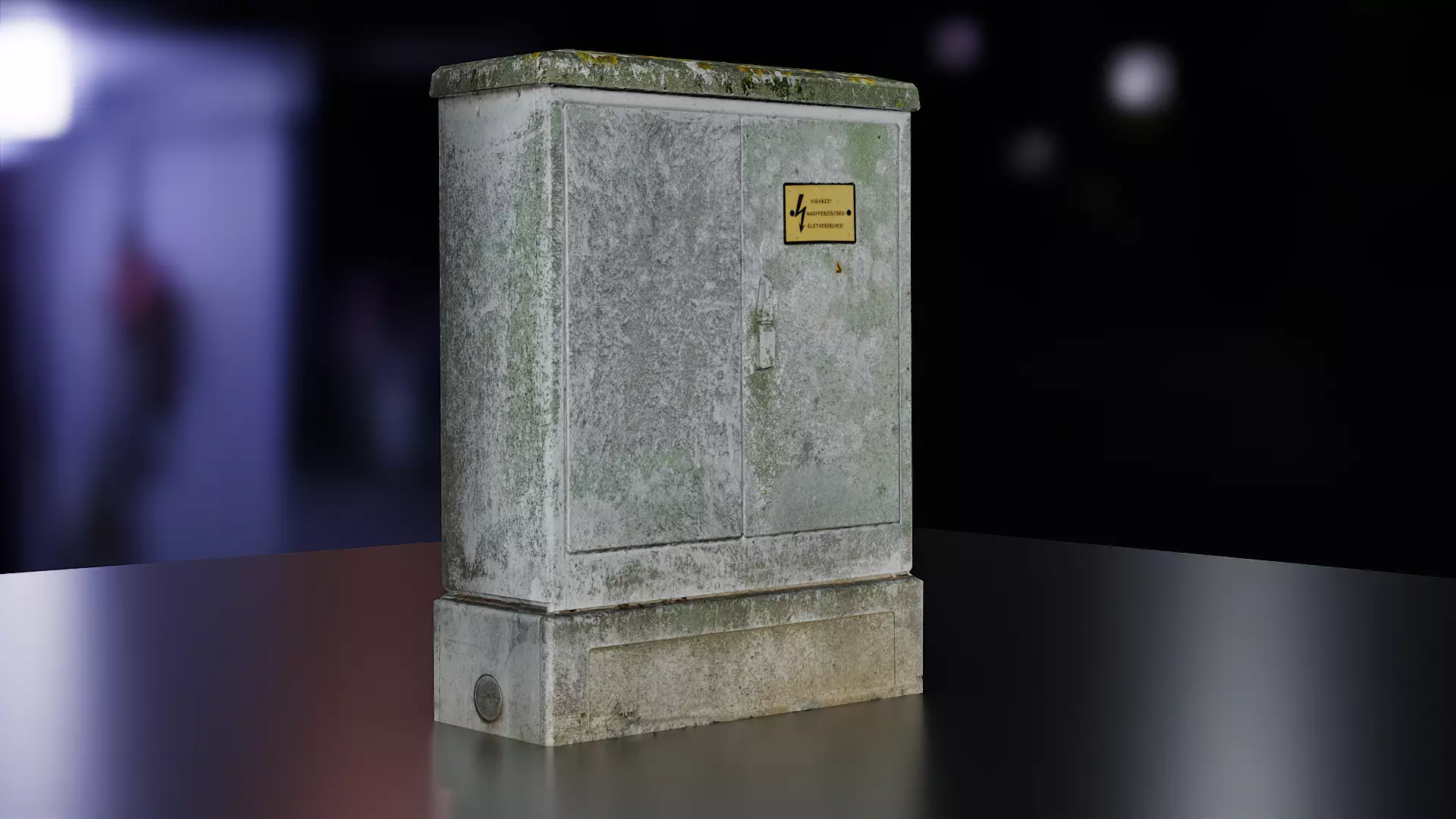 Photoscanned Utility Box Low-poly 3D model_0
