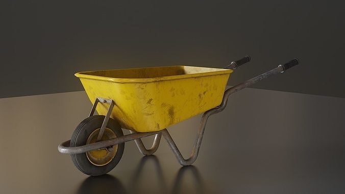 Dirty Wheelbarrow Low-poly 3D model
