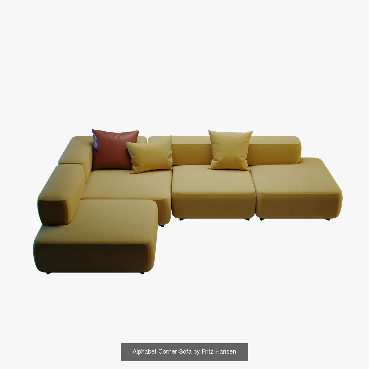 Alphabet Sofas Bundle 3D Model Collection_1