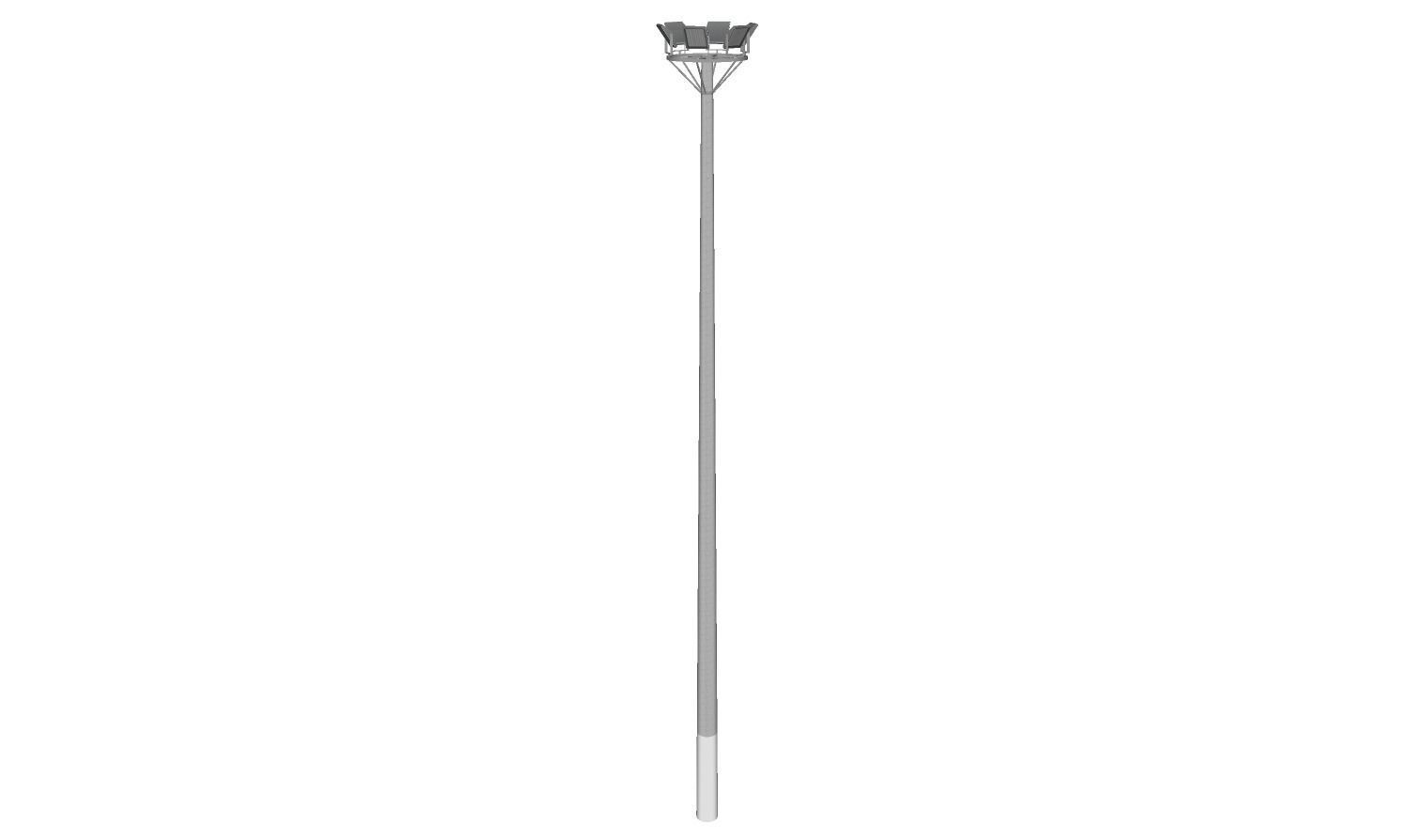 Concrete Lamp Post - Light Pole - Light Post - Street Light 10 3D model_4