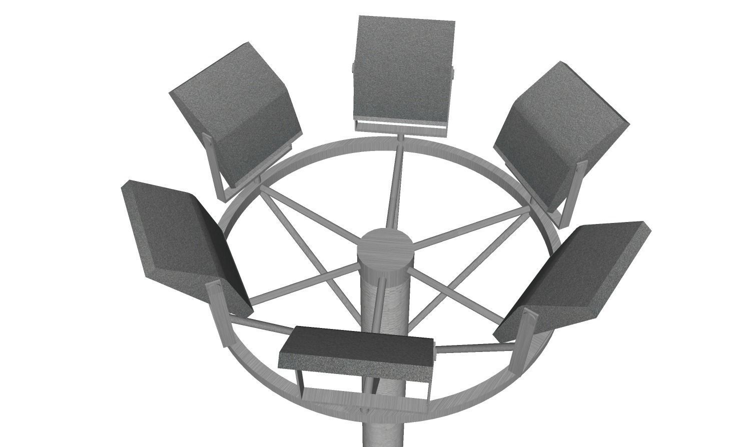 Concrete Lamp Post - Light Pole - Light Post - Street Light 10 3D model_6