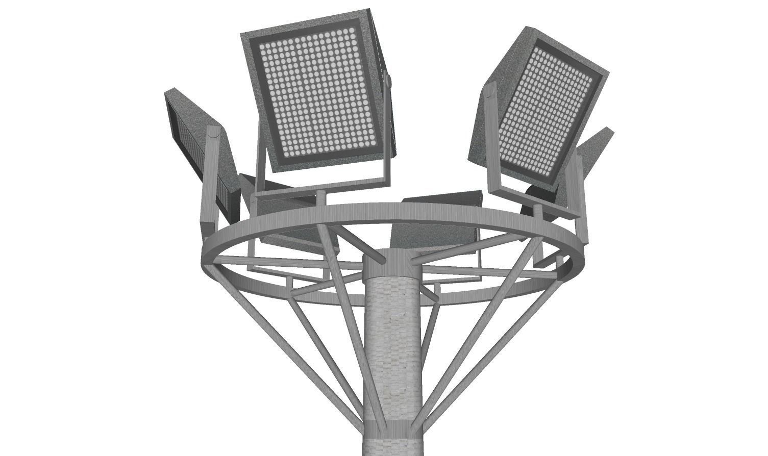 Concrete Lamp Post - Light Pole - Light Post - Street Light 10 3D model_5