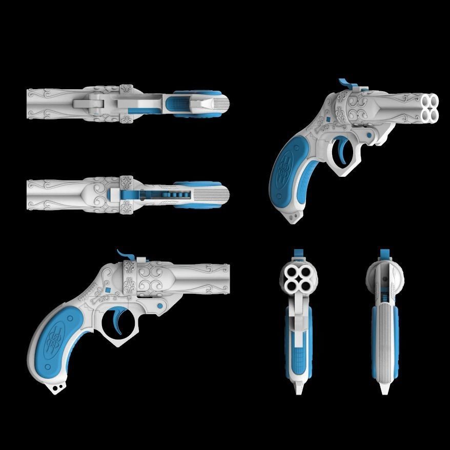 3D Printable Victorian Flare Gun with Working Mechanism 3D print model_6