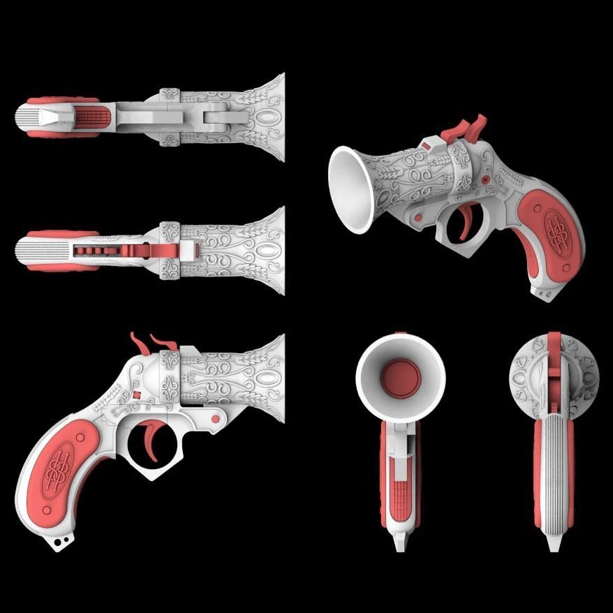 3D Printable Victorian Flare Gun with Working Mechanism 3D print model_5