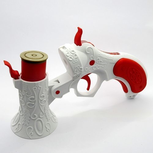 3D Printable Victorian Flare Gun with Working Mechanism 3D print model